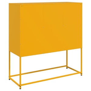 vidaXL Sideboard Mustard Yellow 100.5x39x107 cm Cold-rolled Steel