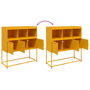 vidaXL Sideboard Mustard Yellow 100.5x39x107 cm Cold-rolled Steel