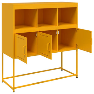 vidaXL Sideboard Mustard Yellow 100.5x39x107 cm Cold-rolled Steel