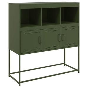 vidaXL Sideboard Olive Green 100.5x39x107 cm Cold-rolled Steel