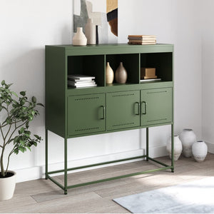 vidaXL Sideboard Olive Green 100.5x39x107 cm Cold-rolled Steel