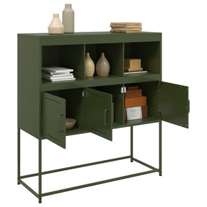 vidaXL Sideboard Olive Green 100.5x39x107 cm Cold-rolled Steel