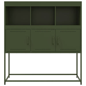 vidaXL Sideboard Olive Green 100.5x39x107 cm Cold-rolled Steel