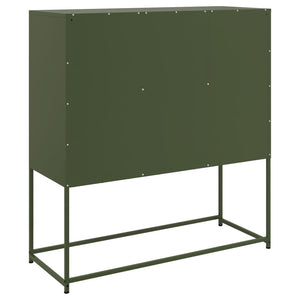 vidaXL Sideboard Olive Green 100.5x39x107 cm Cold-rolled Steel