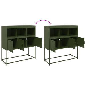 vidaXL Sideboard Olive Green 100.5x39x107 cm Cold-rolled Steel