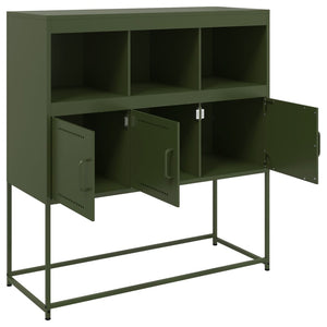 vidaXL Sideboard Olive Green 100.5x39x107 cm Cold-rolled Steel