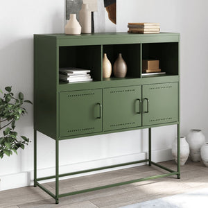 vidaXL Sideboard Olive Green 100.5x39x107 cm Cold-rolled Steel