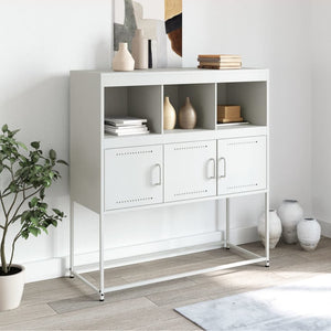 vidaXL Sideboard White 100.5x39x107 cm Cold-rolled Steel