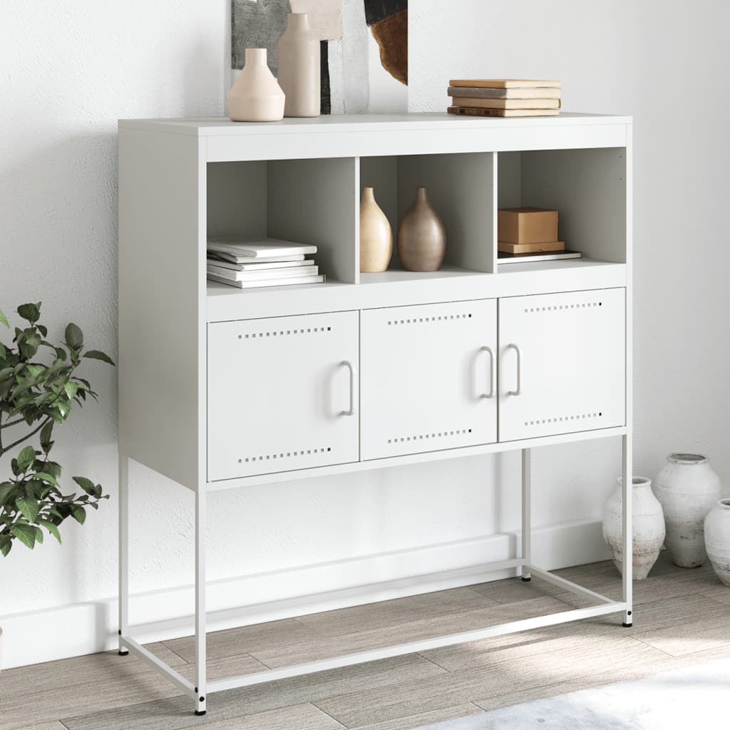 vidaXL Sideboard White 100.5x39x107 cm Cold-rolled Steel