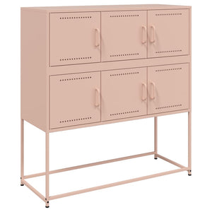 vidaXL Sideboard Pink 100.5x39x107 cm Cold-rolled Steel