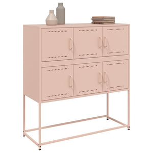 vidaXL Sideboard Pink 100.5x39x107 cm Cold-rolled Steel