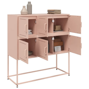 vidaXL Sideboard Pink 100.5x39x107 cm Cold-rolled Steel