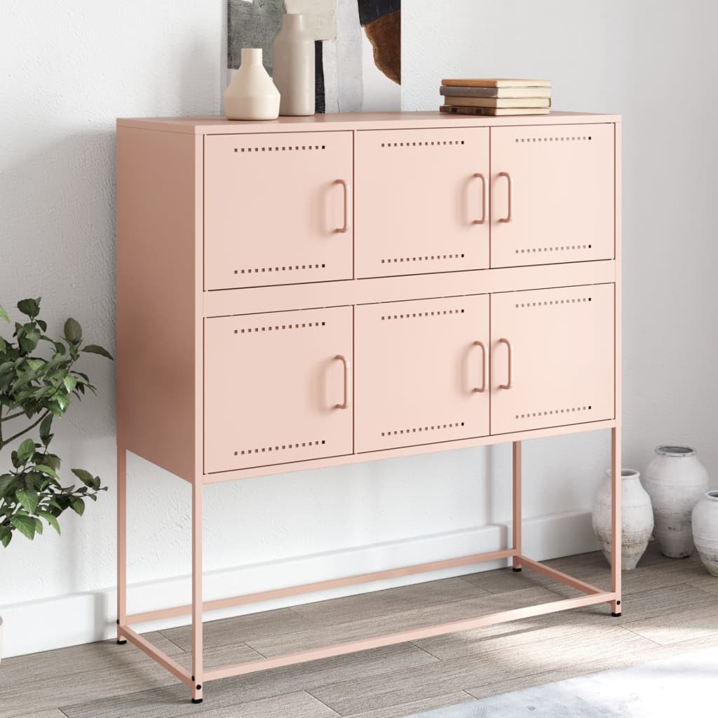 vidaXL Sideboard Pink 100.5x39x107 cm Cold-rolled Steel