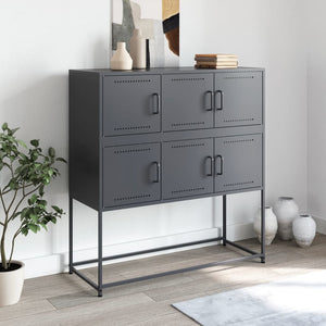 vidaXL Sideboard Anthracite 100.5x39x107 cm Cold-rolled Steel