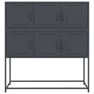 vidaXL Sideboard Anthracite 100.5x39x107 cm Cold-rolled Steel