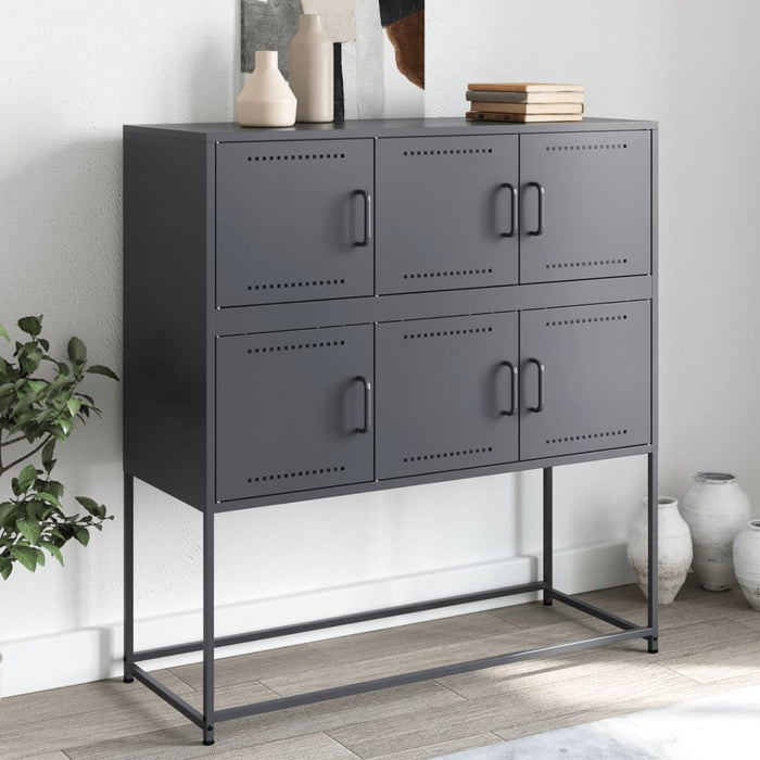 vidaXL Sideboard Anthracite 100.5x39x107 cm Cold-rolled Steel