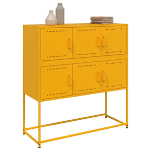 vidaXL Sideboard Mustard Yellow 100.5x39x107 cm Cold-rolled Steel