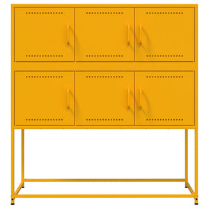 vidaXL Sideboard Mustard Yellow 100.5x39x107 cm Cold-rolled Steel