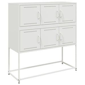 vidaXL Sideboard White 100.5x39x107 cm Cold-rolled Steel