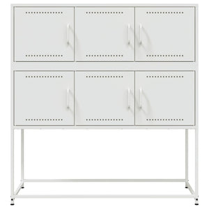 vidaXL Sideboard White 100.5x39x107 cm Cold-rolled Steel