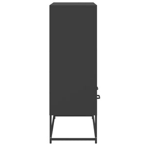 vidaXL Highboard Black 68.5x39x111.5 cm Cold-rolled Steel