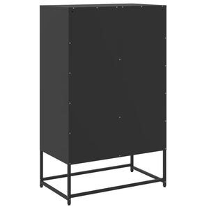 vidaXL Highboard Black 68.5x39x111.5 cm Cold-rolled Steel