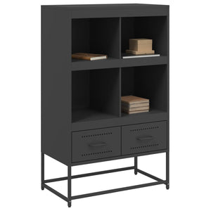 vidaXL Highboard Black 68.5x39x111.5 cm Cold-rolled Steel