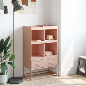 vidaXL Highboard Pink 68.5x39x111.5 cm Cold-rolled Steel