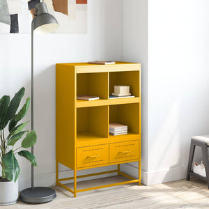 vidaXL Highboard Mustard Yellow 68.5x39x111.5 cm Cold-rolled Steel