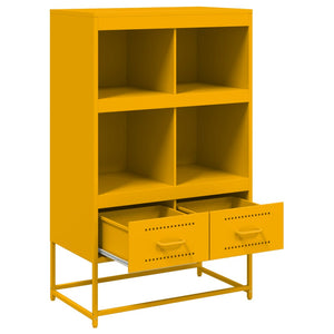 vidaXL Highboard Mustard Yellow 68.5x39x111.5 cm Cold-rolled Steel