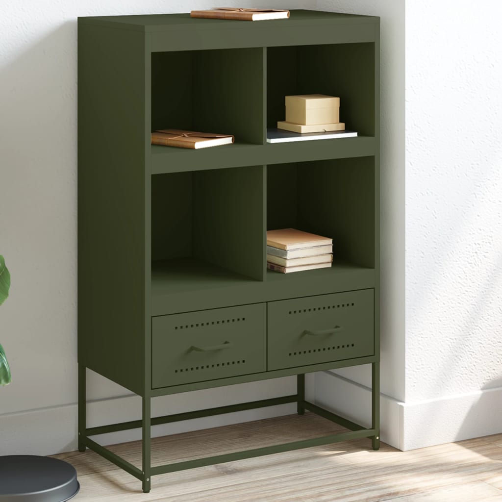 vidaXL Highboard Olive Green 68.5x39 x111.5 cm Steel