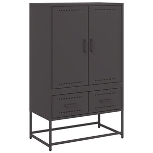 vidaXL Highboard Black 68x39x111.5 cm Cold-rolled Steel