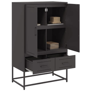 vidaXL Highboard Black 68x39x111.5 cm Cold-rolled Steel