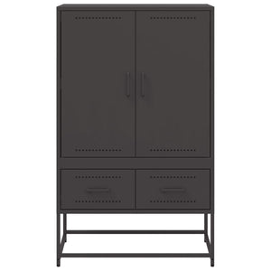 vidaXL Highboard Black 68x39x111.5 cm Cold-rolled Steel