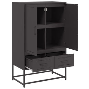 vidaXL Highboard Black 68x39x111.5 cm Cold-rolled Steel