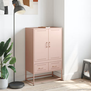 vidaXL Highboard Pink 68x39x111.5 cm Cold-rolled Steel