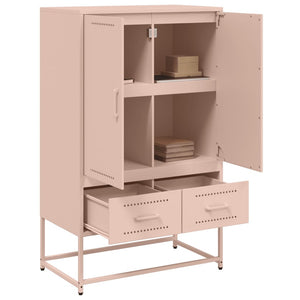 vidaXL Highboard Pink 68x39x111.5 cm Cold-rolled Steel