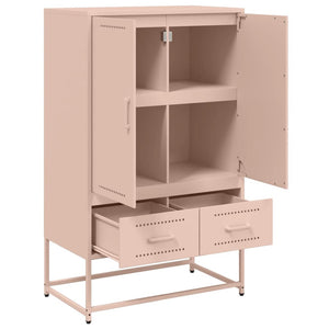 vidaXL Highboard Pink 68x39x111.5 cm Cold-rolled Steel