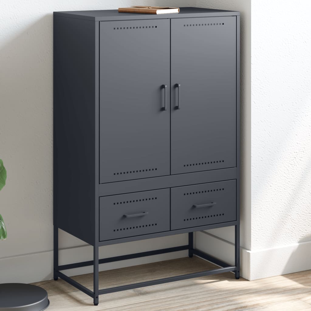 vidaXL Highboard Anthracite 68x39x111.5 cm Cold-rolled Steel