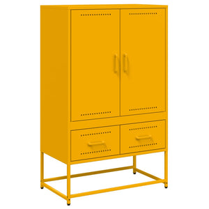 vidaXL Highboard Mustard Yellow 68x39x111.5 cm Cold-rolled Steel