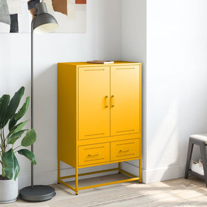 vidaXL Highboard Mustard Yellow 68x39x111.5 cm Cold-rolled Steel