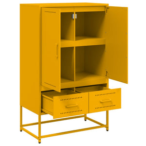 vidaXL Highboard Mustard Yellow 68x39x111.5 cm Cold-rolled Steel