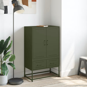 vidaXL Highboard Olive Green 68x39x111.5 cm Cold-rolled Steel