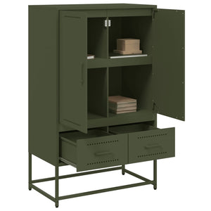 vidaXL Highboard Olive Green 68x39x111.5 cm Cold-rolled Steel