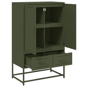 vidaXL Highboard Olive Green 68x39x111.5 cm Cold-rolled Steel