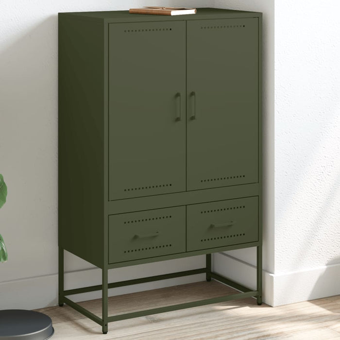 vidaXL Highboard Olive Green 68x39x111.5 cm Cold-rolled Steel