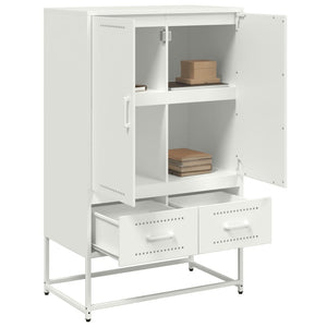 vidaXL Highboard White 68x39x111.5 cm Steel