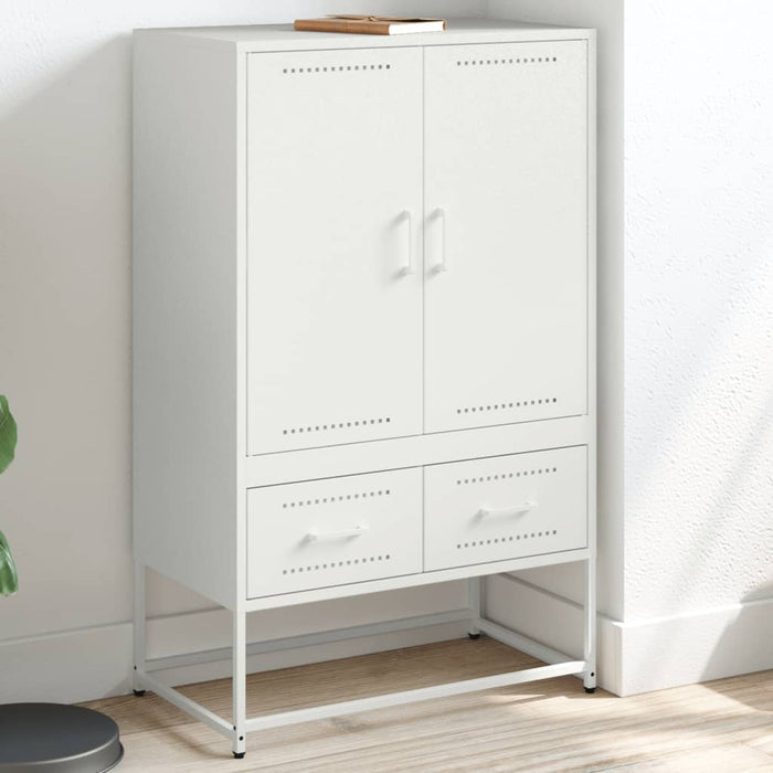 vidaXL Highboard White 68x39x111.5 cm Steel