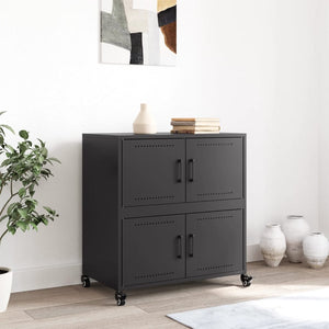 vidaXL Sideboard Black 68 x39x72 cm Cold-rolled Steel