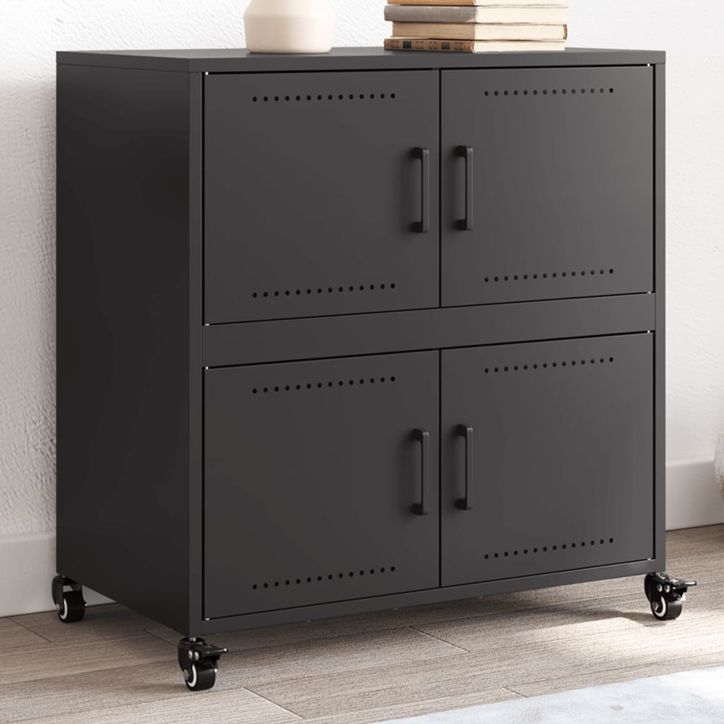 vidaXL Sideboard Black 68 x39x72 cm Cold-rolled Steel